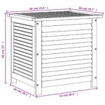 Boîte de rangement de jardin persiennes 60x50x56cm bois acacia – Image 8