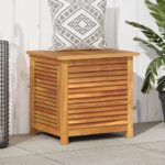 Boîte de rangement de jardin persiennes 60x50x56cm bois acacia