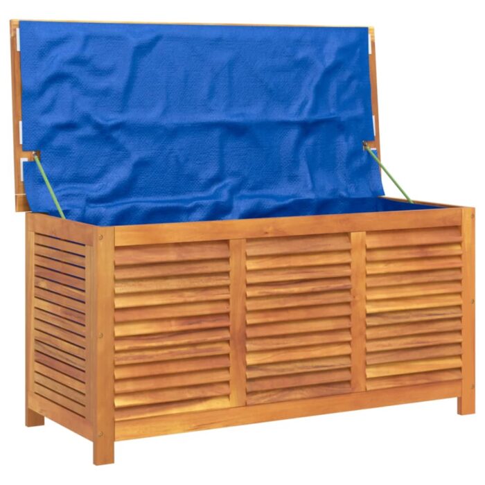 Boîte de rangement de jardin persiennes 113x50x56cm bois acacia – Image 2