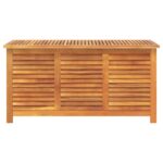Boîte de rangement de jardin persiennes 113x50x56cm bois acacia – Image 3