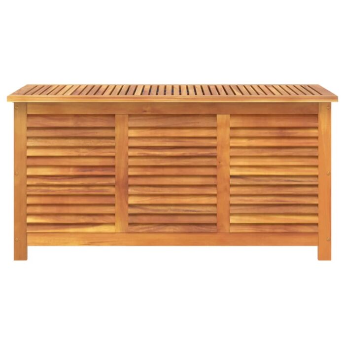 Boîte de rangement de jardin persiennes 113x50x56cm bois acacia – Image 3