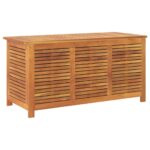 Boîte de rangement de jardin persiennes 113x50x56cm bois acacia – Image 5