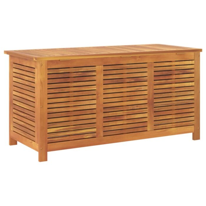 Boîte de rangement de jardin persiennes 113x50x56cm bois acacia – Image 5