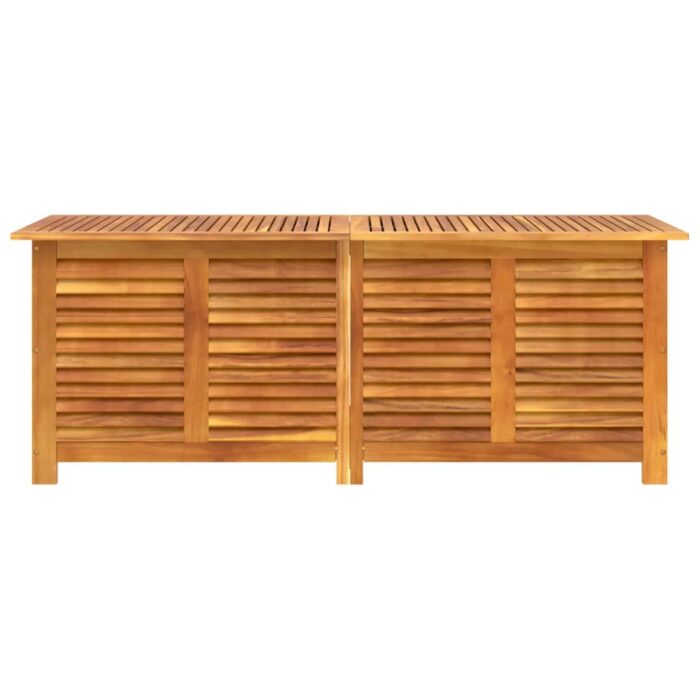 Boîte de rangement de jardin persiennes 150x50x56cm bois acacia – Image 3