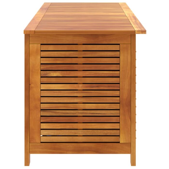 Boîte de rangement de jardin persiennes 150x50x56cm bois acacia – Image 4