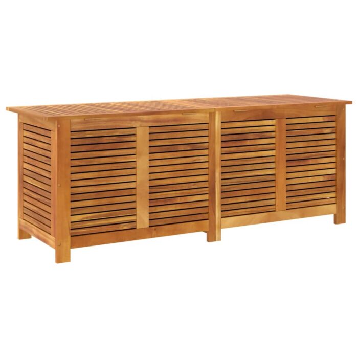 Boîte de rangement de jardin persiennes 150x50x56cm bois acacia – Image 5