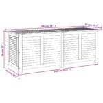 Boîte de rangement de jardin persiennes 150x50x56cm bois acacia – Image 8
