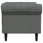 Fauteuil Chesterfield gris foncé tissu – Image 3