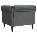 Fauteuil Chesterfield gris foncé tissu – Image 4