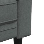Fauteuil Chesterfield gris foncé tissu – Image 5
