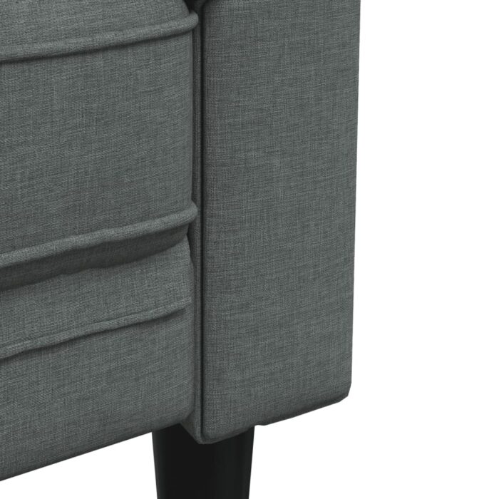 Fauteuil Chesterfield gris foncé tissu – Image 5