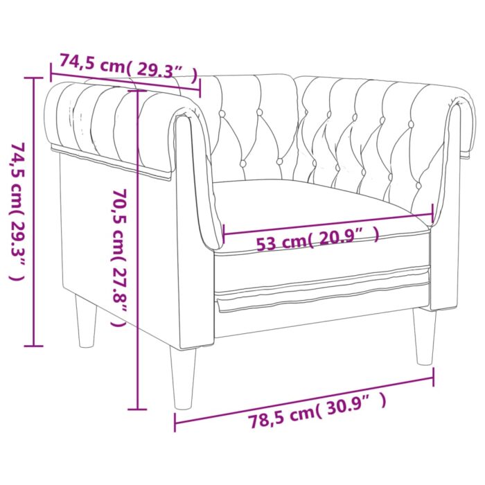 Fauteuil Chesterfield gris foncé tissu – Image 7