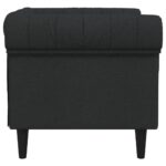 Fauteuil Chesterfield noir tissu – Image 3