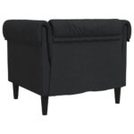 Fauteuil Chesterfield noir tissu – Image 4