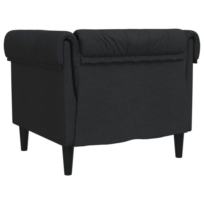 Fauteuil Chesterfield noir tissu – Image 4
