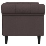 Fauteuil Chesterfield marron foncé tissu – Image 3