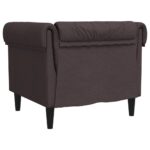 Fauteuil Chesterfield marron foncé tissu – Image 4