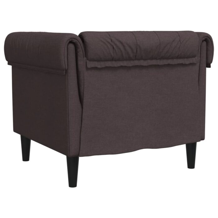Fauteuil Chesterfield marron foncé tissu – Image 4
