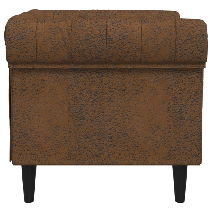 Fauteuil Chesterfield marron tissu – Image 3