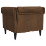 Fauteuil Chesterfield marron tissu – Image 4