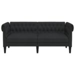 Canapé Chesterfield 2 places noir tissu – Image 2