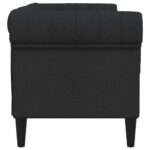 Canapé Chesterfield 2 places noir tissu – Image 3