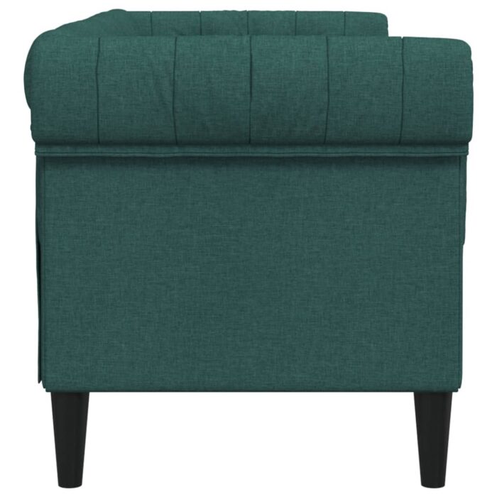 Canapé Chesterfield 2 places vert foncé tissu – Image 3