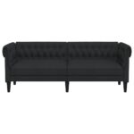 Canapé Chesterfield 3 places noir tissu – Image 2