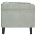 Fauteuil gris clair Velours – Image 3
