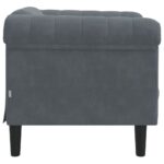 Fauteuil gris foncé velours – Image 3