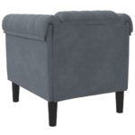 Fauteuil gris foncé velours – Image 4
