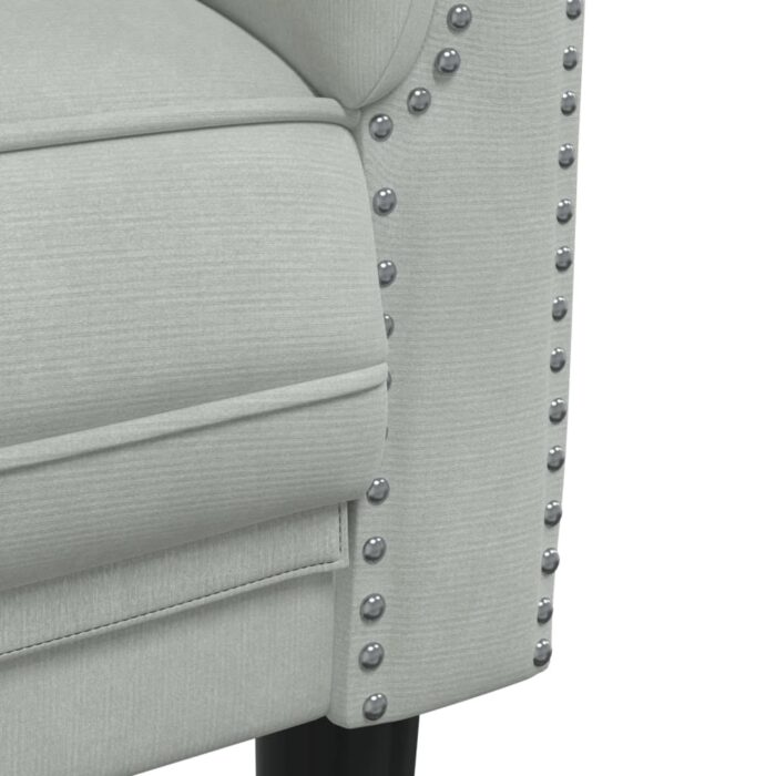 Canapé à 2 places gris clair velours – Image 5