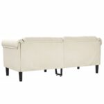 Canapé à 2 places crème velours – Image 4