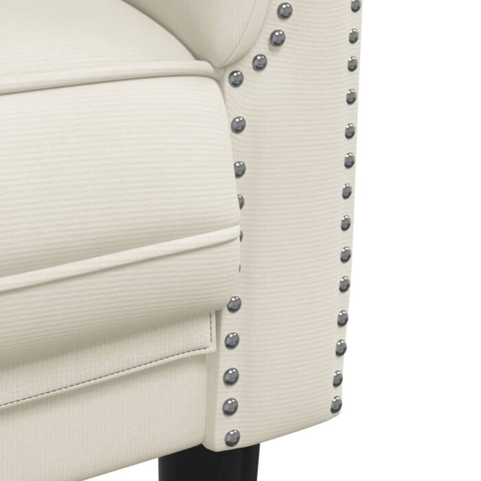 Canapé à 2 places crème velours – Image 5