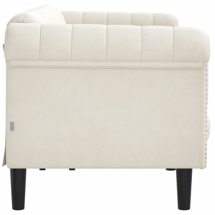 Canapé à 3 places crème velours – Image 3