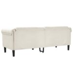 Canapé à 3 places crème velours – Image 4