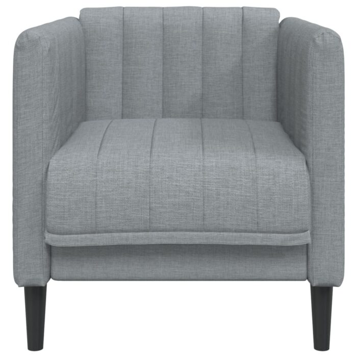 Fauteuil gris clair tissu – Image 2