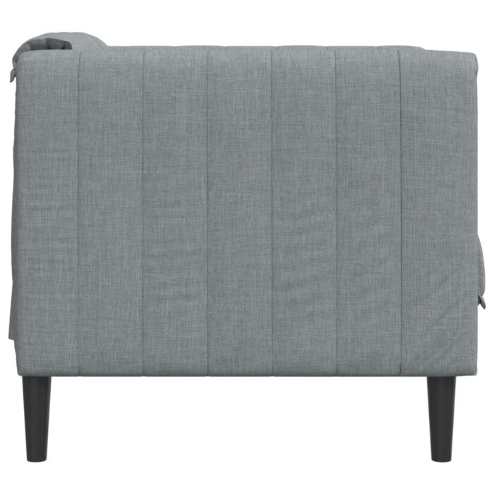 Fauteuil gris clair tissu – Image 3