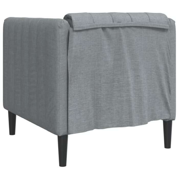 Fauteuil gris clair tissu – Image 4