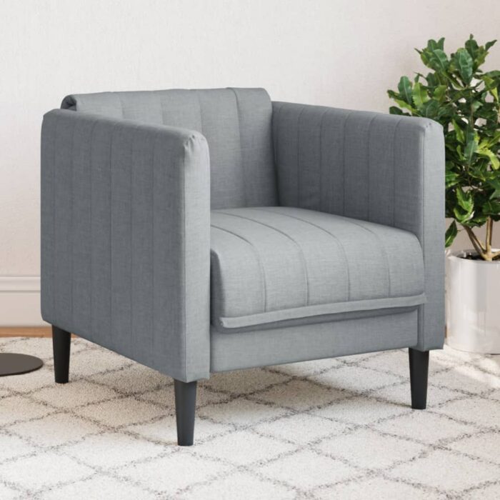 Fauteuil gris clair tissu – Image 1