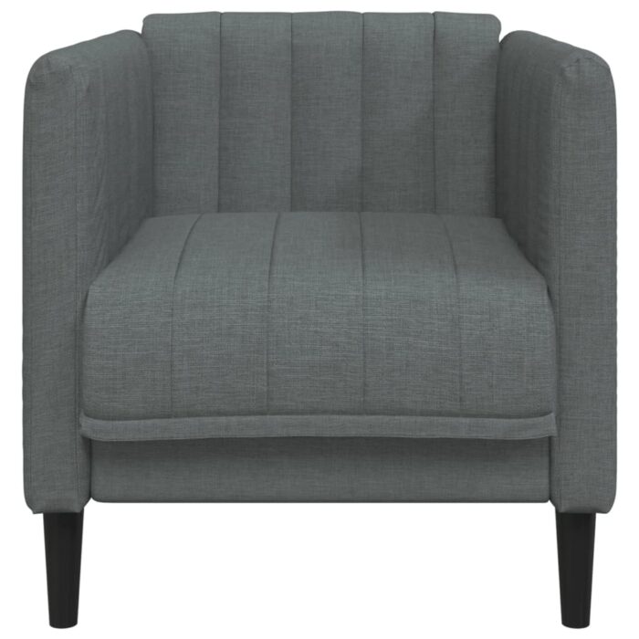 Fauteuil gris foncé tissu – Image 2