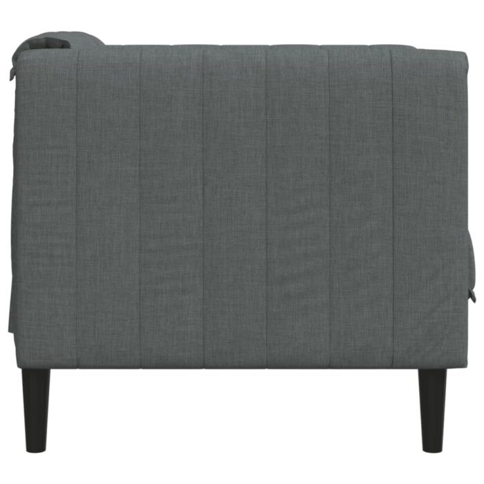 Fauteuil gris foncé tissu – Image 3