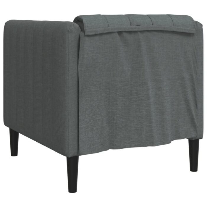 Fauteuil gris foncé tissu – Image 4