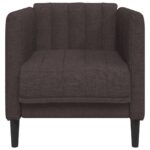 Fauteuil marron foncé tissu – Image 2