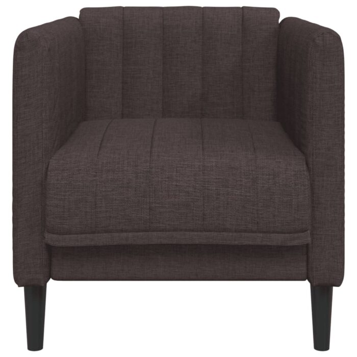 Fauteuil marron foncé tissu – Image 2