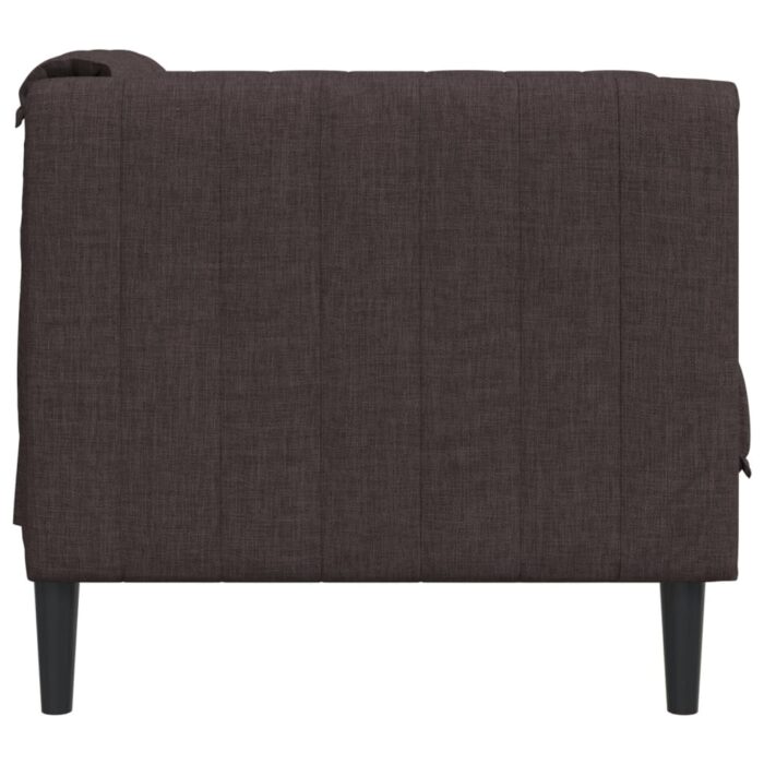 Fauteuil marron foncé tissu – Image 3