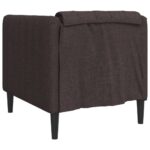 Fauteuil marron foncé tissu – Image 4