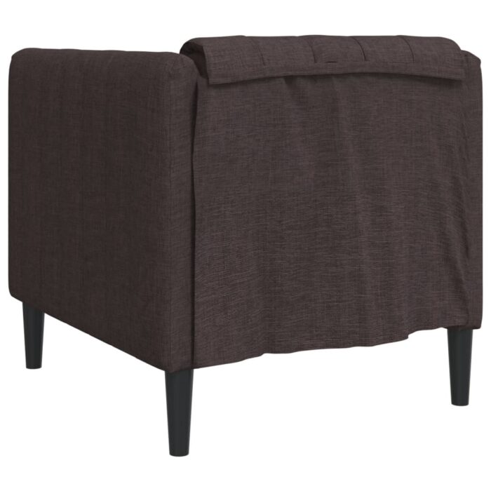 Fauteuil marron foncé tissu – Image 4