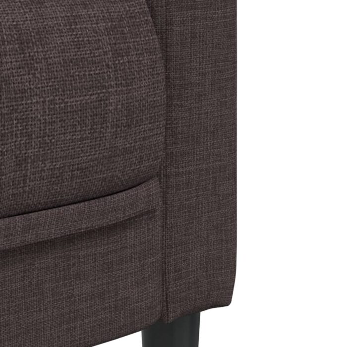 Fauteuil marron foncé tissu – Image 5