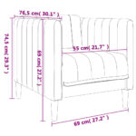 Fauteuil marron foncé tissu – Image 7